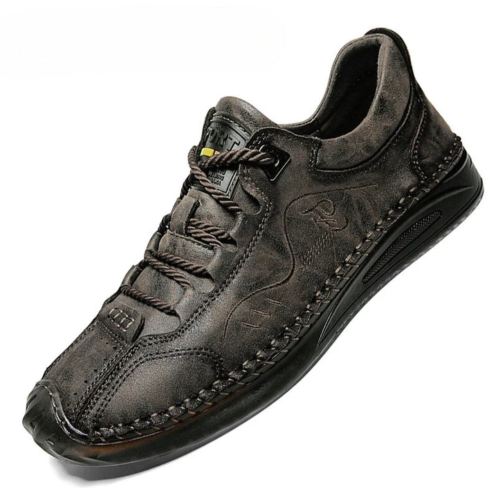 Genuine Leather Men's Shoes Casual Lace-up Outdoor Flat Walking Mocassins Shoes