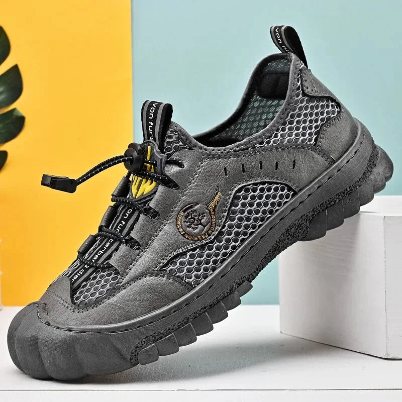 Casual Shoes Men's Leather Handmade Hiking Shoes Breathable Comfortable Shoes