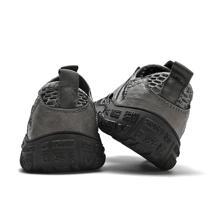 Men's Breathable Shoes Outdoor Hiking Comfortable Leather Mesh Casual Sneakers